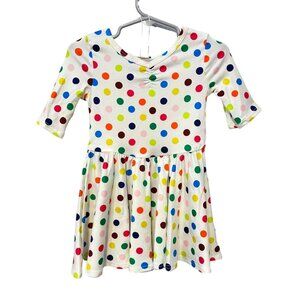Dot Dot Smile White Red Blue Yellow Girls' Ballet Polka Dot Dress Print 12/24M